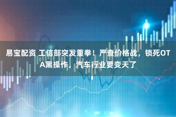 易宝配资 工信部突发重拳！严查价格战，锁死OTA黑操作，汽车行业要变天了