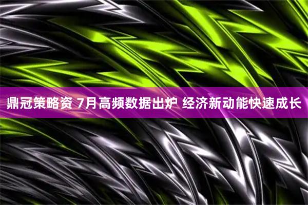 鼎冠策略资 7月高频数据出炉 经济新动能快速成长